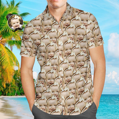 Camisa Hawaiana Con Cara Personalizada Camisa Hawaiana Con Estampado Completo Para Hombre Camisa Personalizada Para El Día Del Padre Regalo Para Papá