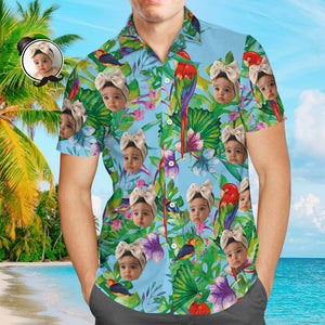 Camisas Tropicales Personalizadas Con Cara Camisa Hawaiana Con Cara Personalizada Loro Camisa Del Día Del Padre Regalo Para Papá