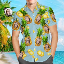 Camisa Hawaiana Camisa Hawaiana De Piña Con Cara Camisas Tropicales Personalizadas Camisa Del Día Del Padre Regalo Para Papá
