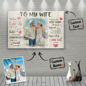 Valentine's Gift Custom Photo Wall Decor Family Painting Canvas With Couple Name