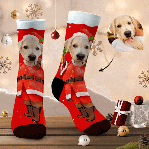 Calcetines Personalizados de Papá Noel Lindo Regalos de Navidad