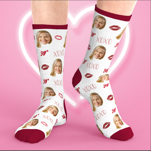 Día de San Valentín Calcetines con Foto Calcetines Personalizados-Beso