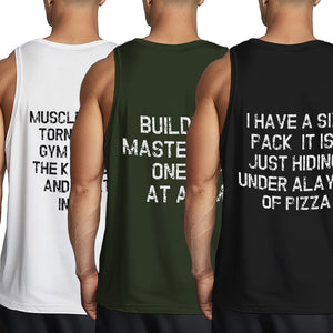 Camiseta Sin Mangas Con Texto Personalizado Para Hombre, Divertida Camiseta De Entrenamiento Para Gimnasio - MyFaceSocksMX