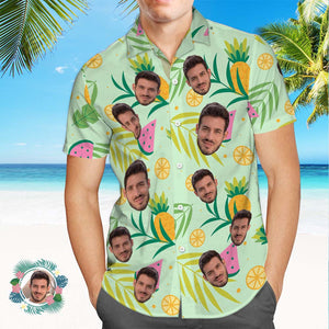 Camisa Hawaiana Con Estampado Integral De Cara Personalizada Camisa Hawaiana Con Flores Aloha - MyFaceSocksMX