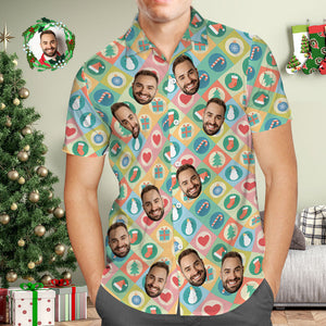 Camisa Hawaiana Con Cara Personalizada Camisas Hawaianas Con Foto Personalizada Regalo De Feliz Navidad Para Él - MyFaceSocksMX