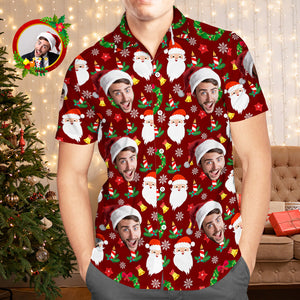 Camisas Hawaianas Con Cara Personalizada, Regalo Personalizado Con Foto, Camisas De Navidad Para Hombre, Regalo De Feliz Navidad - MyFaceSocksMX