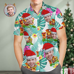 Camisas Hawaianas Con Cara Personalizada, Foto Personalizada, Regalo Con Nombre, Camisas De Navidad Para Hombre, Regalos De Feliz Navidad - MyFaceSocksMX