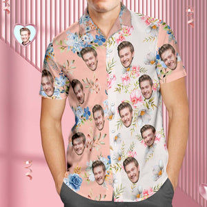 Camisa Hawaiana Con Cara Personalizada Para Hombre, Camisa Con Estampado De Retazos, Regalos Del Día De San Valentín Para Él - MyFaceSocksMX