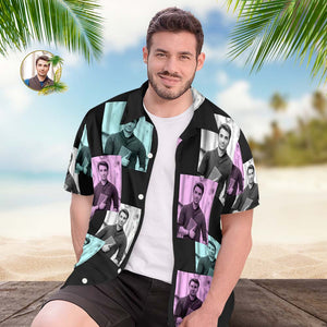 Camisa Hawaiana Con Foto Personalizada Camisa Aloha Con Estampado Integral Para Hombre Camisa Para Niño Genial - Foto Retro - MyFaceSocksMX