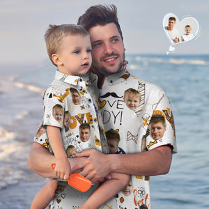 Camisa Hawaiana De Cara Personalizada Camisa A Juego Del Día Del Padre Regalo Del Día Del Padre - Mejor Papá - MyFaceSocksMX