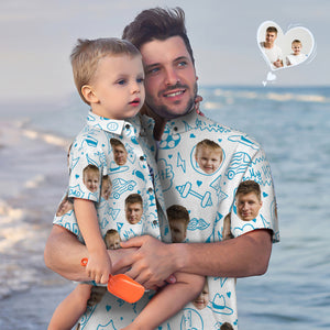 Camisa Hawaiana De Cara Personalizada Camisa A Juego Del Día Del Padre Regalo Del Día Del Padre - El Mejor Papá Del Mundo - MyFaceSocksMX