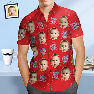Camisa Hawaiana De Cara Personalizada Papá Te Amo Camisa Personalizada Del Día Del Padre Regalo Para Papá - MyFaceSocksMX