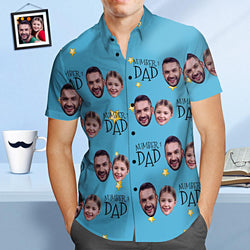 Camisa Hawaiana De Cara Personalizada Número 1 Papá Camisa Personalizada Del Día Del Padre Regalo Para Papá - MyFaceSocksMX