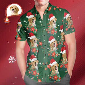 Camisas Hawaianas De Navidad Con Foto Personalizada Para Hombres, Regalo De Navidad Para Amantes De Las Mascotas - MyFaceSocksMX