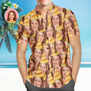 Camisa Hawaiana De Cara Personalizada Con Estampado Completo Para Hombre Camisa De Festival Regalo Para Él - MyFaceSocksMX