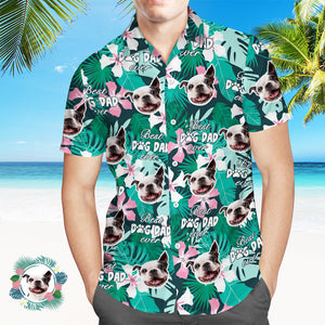 Camisa Hawaiana Con Estampado De Cara Personalizada Camisa Con La Mejor Foto Del Papá Del Perro - MyFaceSocksMX