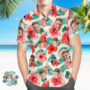 Camisa Hawaiana Con Estampado De Cara Personalizada Camisa Hawaiana Personalizada Con Ambiente De Verano - MyFaceSocksMX