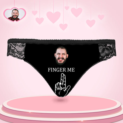 Custom Women Lace Panty Face Bragas Sexy Ropa Interior De Mujer - Finger Me - MyFaceSocksMX