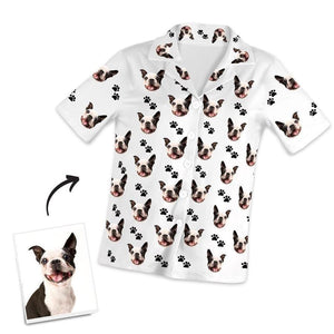Pijama corto personalizado con foto de huellas de perro personalizado