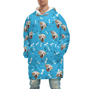 Cara Personalizada Adulto Unisex Manta Con Capucha Manta Personalizada Pijama Regalo Mascota Perro Para Hombres - MyFaceSocksMX