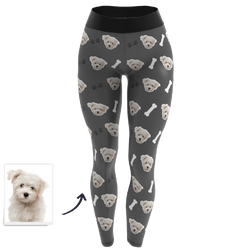 Leggings personalizados con cara de perro mascota personalizada - Pantalones de yoga personalizados
