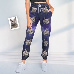 Pantalones De Chándal Personalizados Con Cara De Gato Joggers Unisex Universe Style - MyFaceSocksMX