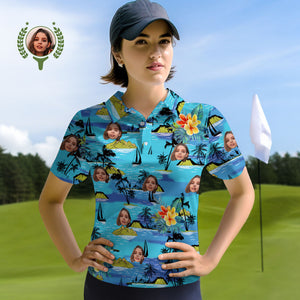 Polos De Mujer Con Cara Personalizada Camiseta Con Foto Personalizada Vice City - MyFaceSocksMX