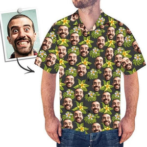 Cara Camisa Personalizada Para Hombre Hawaiana Camisa Con flor