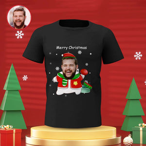 Camiseta De Cara Personalizada Camiseta Con Foto Personalizada Regalo Para Mujeres Y Hombres Feliz Navidad - MyFaceSocksMX