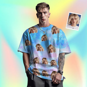 Camiseta De Hombre Con Cara Personalizada Foto Personalizada Camiseta De Tinta De Color Divertido Regalo Para Hombres - MyFaceSocksMX
