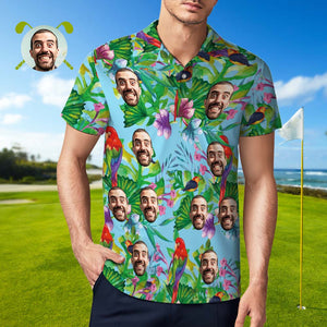 Polo Personalizado Polo De Golf Hawaiano Camisa De Verano Parrot Aloha - MyFaceSocksMX