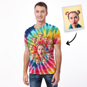 Camiseta de Tie-dye Personalizada Camiseta de Foto Estilo de Moda - De las Hombres