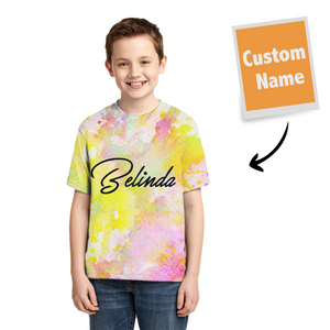 Camiseta de Tie-dye Camiseta de Nombre Estilo de Moda Regaños para Niño