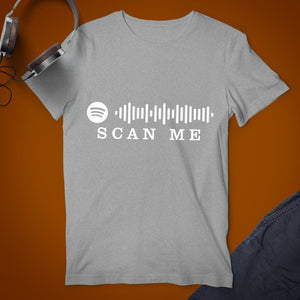 Personalizado Código Escaneable de Música Camiseta Escaneo de Grises Mi