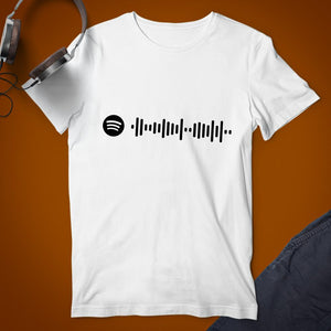 Personalizado Código Escaneable de Música Blanca Camiseta