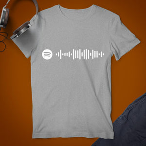 Personalizado Código Escaneable de Música Gris Camiseta