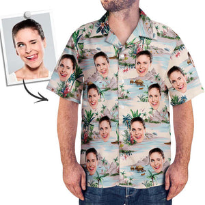 Camisa Hawaiana Con Cara De Perro Personalizada Camisas Tropicales Personalizadas Camisa Hawaiana Con Estampado Completo Para Hombre - MyFaceSocksMX