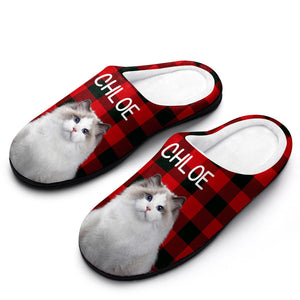 Zapatillas De Hombre Y Mujer Con Foto Personalizada, Zapatillas De Algodón Informales Personalizadas Para Casa, Regalo De Navidad Para Mascotas Y Gatos - MyFaceSocksMX