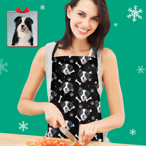 Delantal de cocina personalizado con foto de perro personalizado