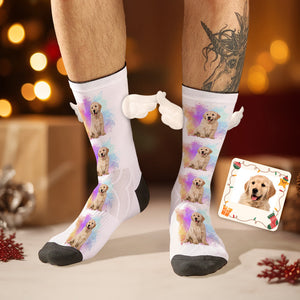 Calcetines Con Foto De Perro Personalizados, Calcetines De Ala Magnética 3d Para Amantes De Las Mascotas - MyFaceSocksMX