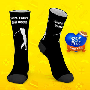 Regalo del día del padre Calcetines personalizados con texto Lucky Golf Socks