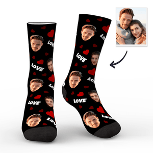 Calcetines faciales personalizados Calcetines personalizados con foto Regalo para la familia - Amor