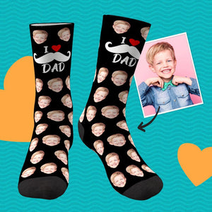 Amo a Papá Calcetines Personalizados con Cara Regalos para el Día del Padre