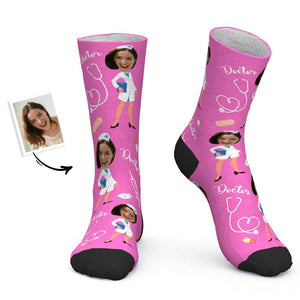 Día de la enfermera - Calcetines personalizados Calcetines con foto personalizados Calcetines de médico
