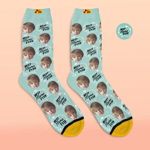 Calcetines Impresos Digitalmente En 3d Personalizados My Face Socks Agregue Imágenes Y Nombre - Best Mom Ever - MyFaceSocksMX