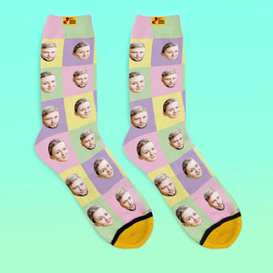 Calcetines Impresos Digitalmente En 3d Personalizados My Face Socks Agregue Imágenes Y Nombre - Cuadrado - MyFaceSocksMX