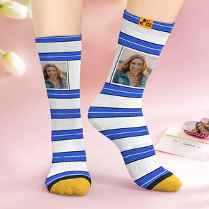 Calcetines Personalizados Para La Cara Regalos Personalizados Para El Día De La Madre Calcetines Impresos Digitales En 3d Para Amantes-rayas - MyFaceSocksMX