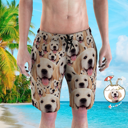 Pantalones cortos para hombre del agua del tronco de la nadada de la foto linda del perro de encargo