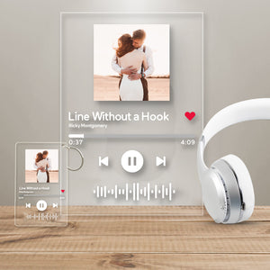 Personalizado Placa de música con código de Regalo de Memoria(4.7IN X 7.1IN) Con Un Mismo Llavero Gratis(2.1IN X 3.4IN)