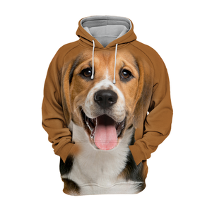 Sudaderas Con Capucha Unisex Con Gráficos 3D Para Perros -Beagle Feliz